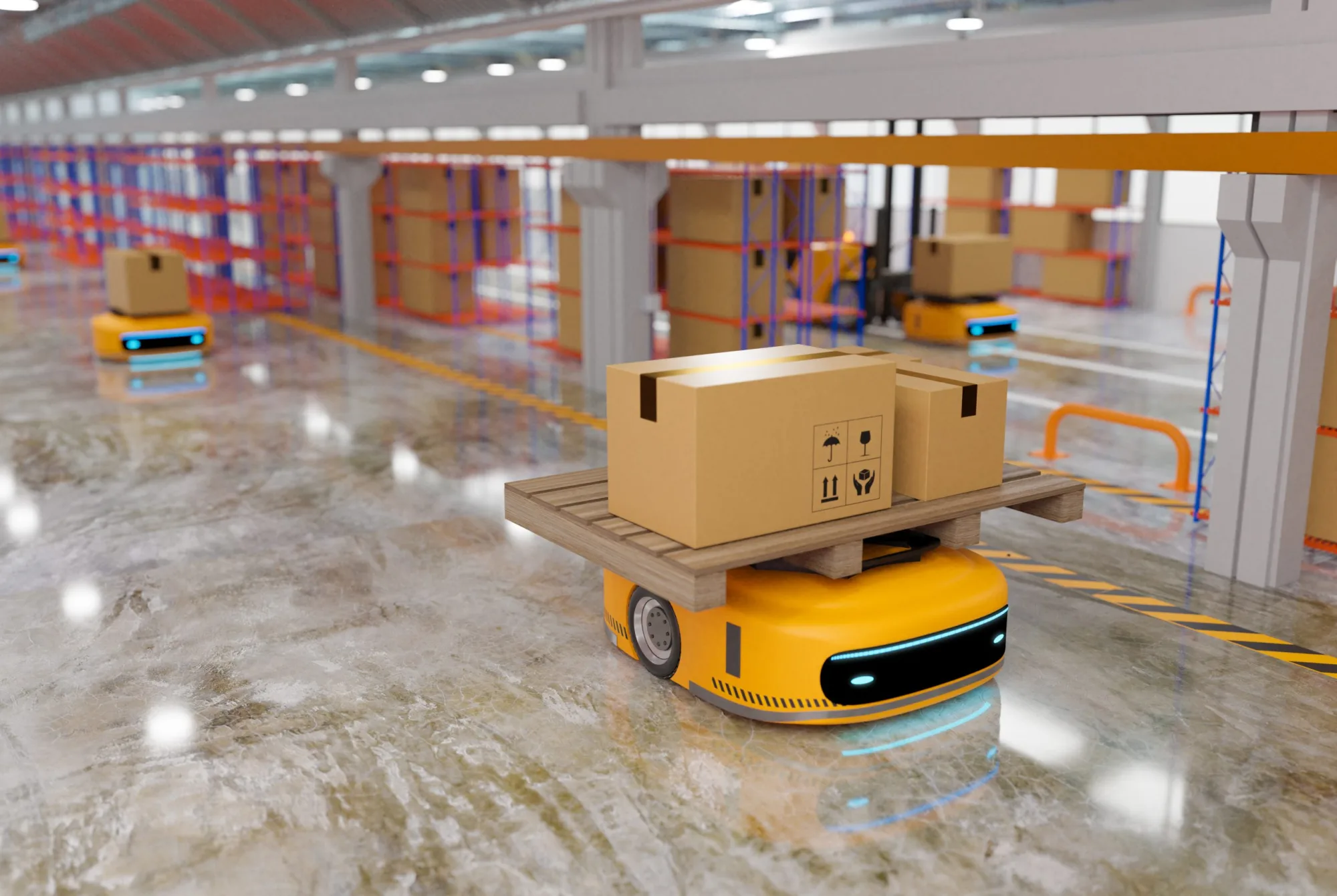Smart AGV Rail Food Delivery Robot