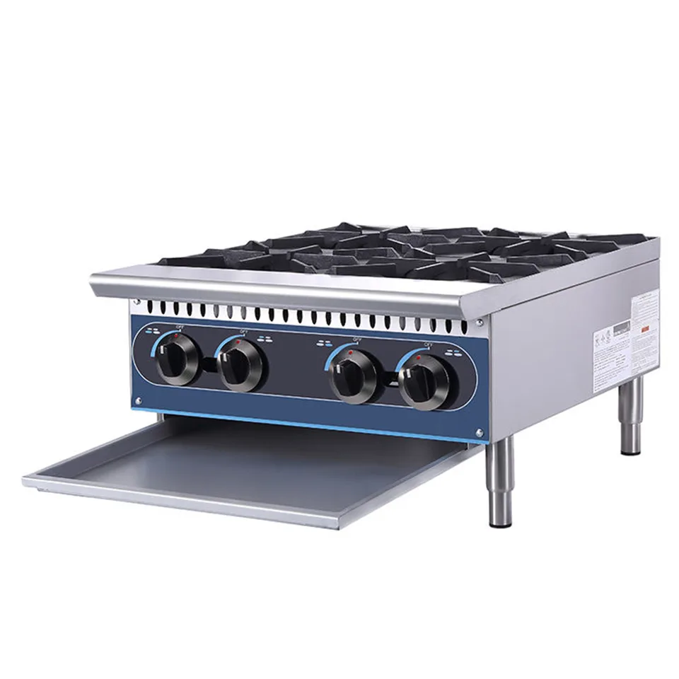 KB-HP36-M Estufa de Gas de 6 Quemadores 44kW de Acero Inoxidable con Encendido Electrónico