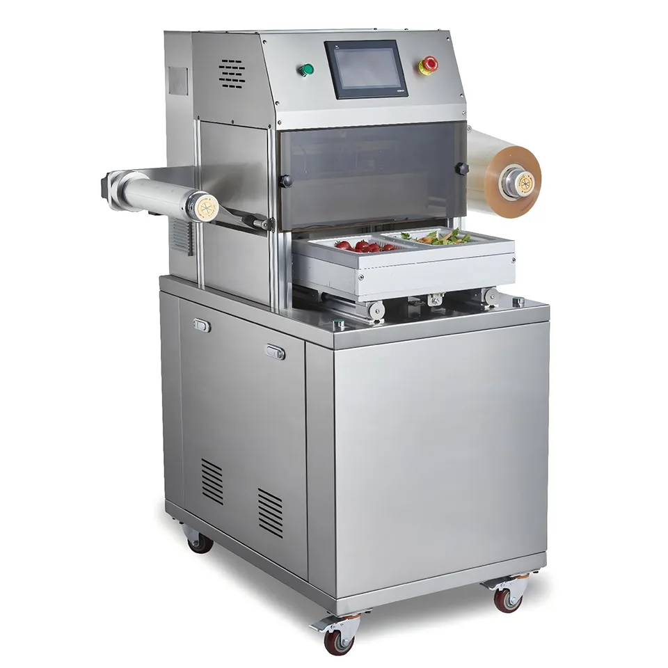 DQ320L-V Vertical MAP Vacuum Packaging Machine 320mm Film 63m³/h Pump