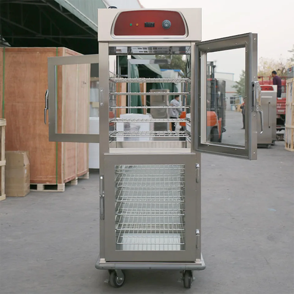 Carrinho de Aquecimento de Alimentos com Porta de Vidro Comercial E-DBW-11-21-4B 500L para Serviço de Catering