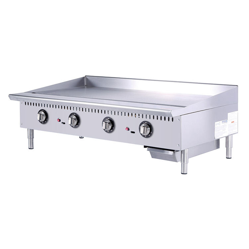 Plancha à gaz professionnelle 48 pouces E-RQP-48A avec plaque épaisse pour traiteurs