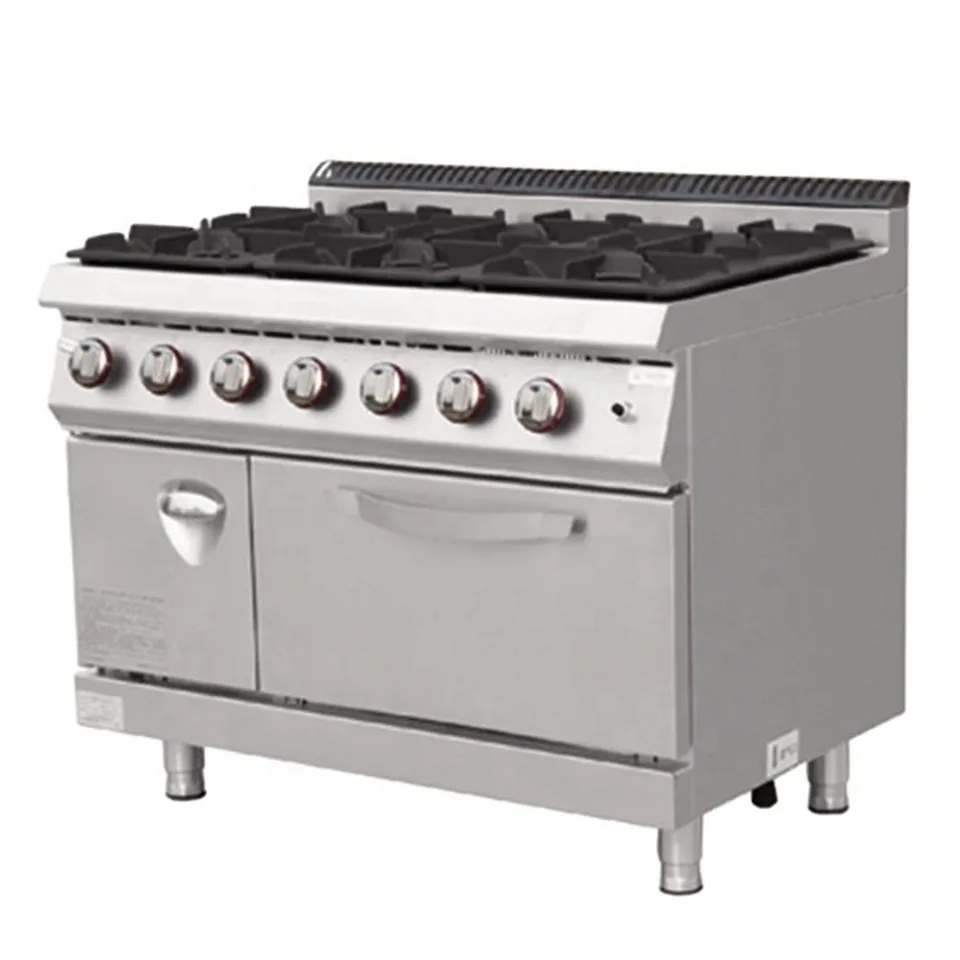 High-Power Gas Range E-RQB-700-6AG Stainless Steel 38.8kW Commercial Cooker
