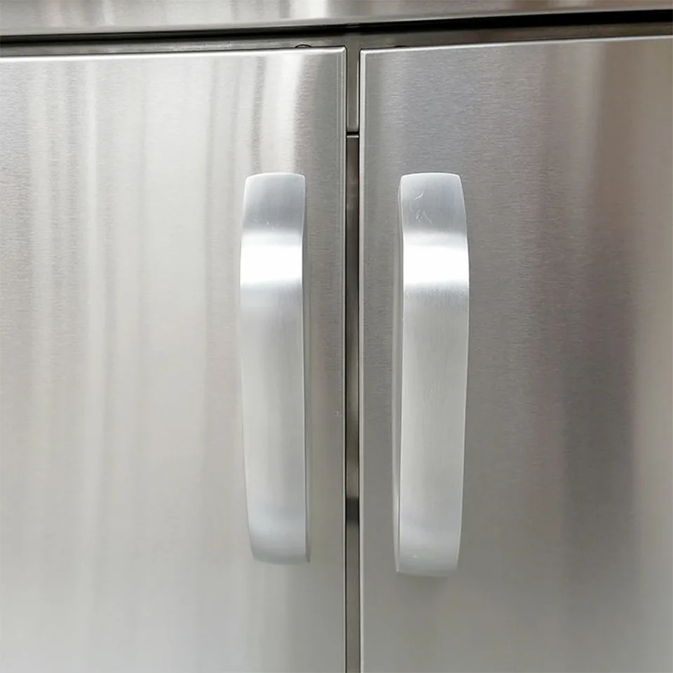 Stainless Steel 3-Door Base Cabinet with Adjustable Feet for Commercial Kitchens