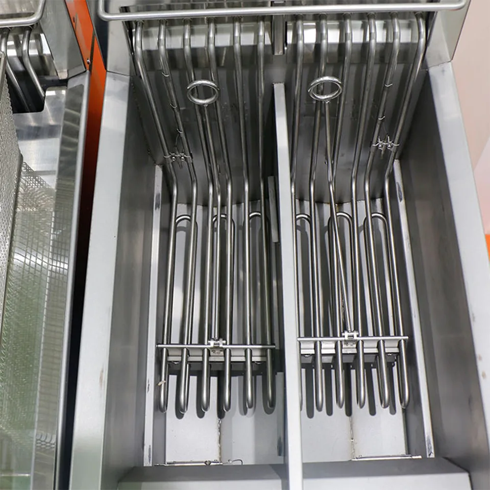 Friteuse électrique 18kW 35-40L à double panier avec thermostat sur pied