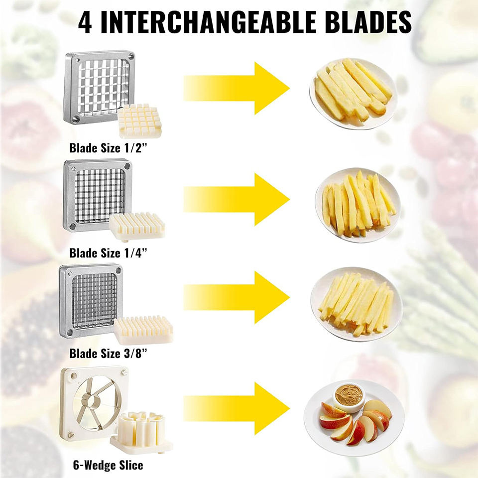 Кубикорезка с длинной ручкой из нержавеющей стали, многофункциональный измельчитель овощей