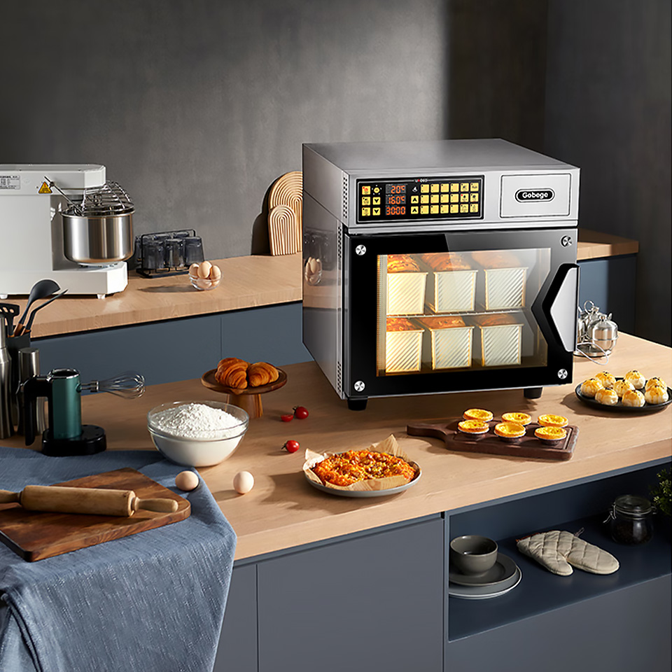 T60 Horno eléctrico de aire caliente 77L con interior de acero inoxidable y luz integrada