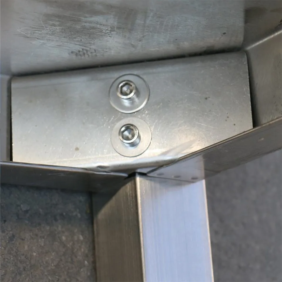 Two-Tier Stainless Steel Corner Cabinet with Backsplash for Commercial Kitchens