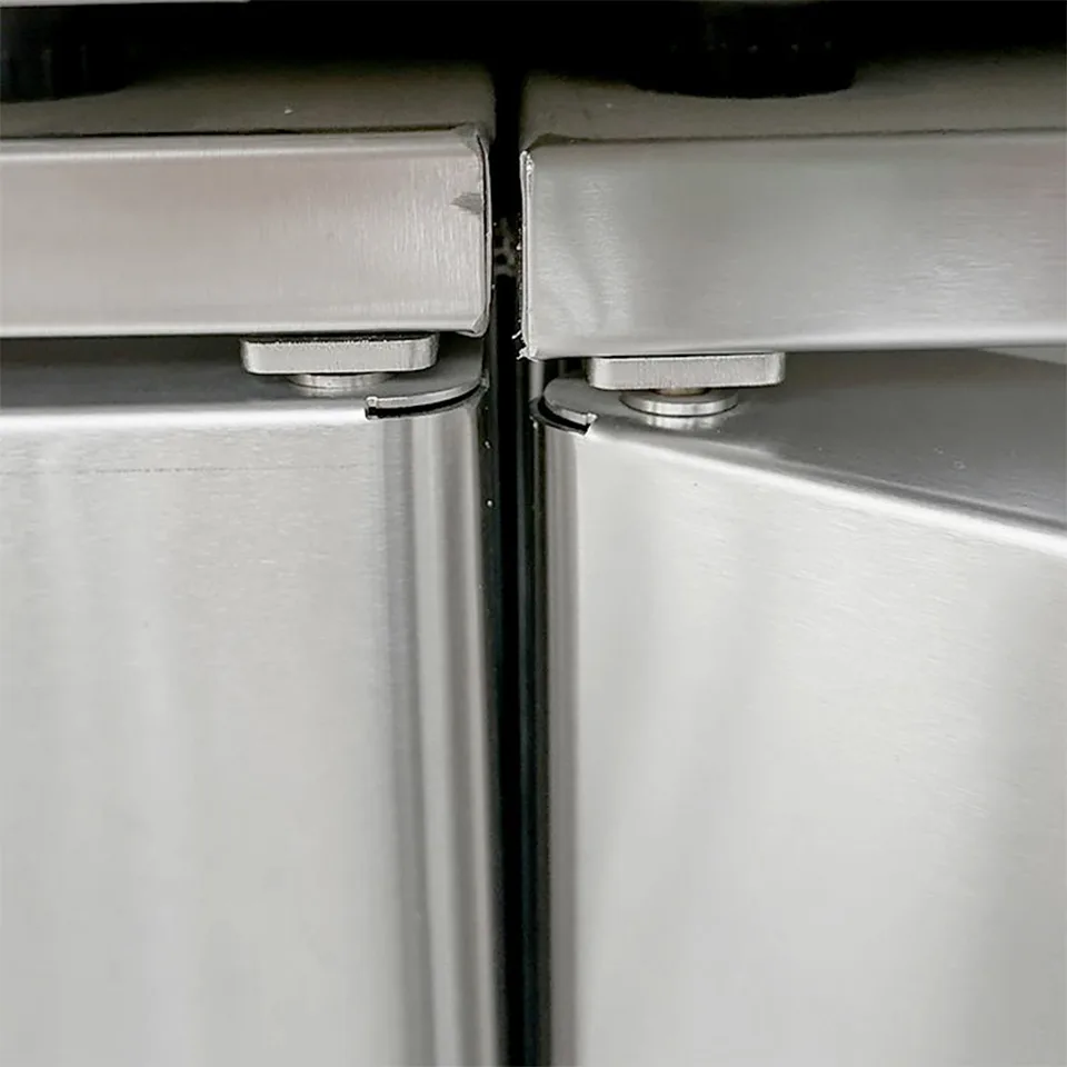 Stainless Steel 3-Door Base Cabinet with Adjustable Feet for Commercial Kitchens
