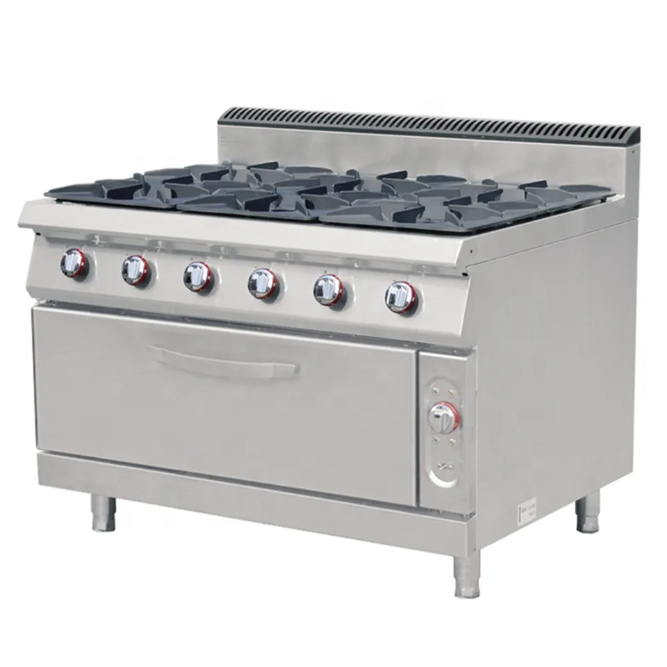 Commercial Gas Clay Pot Stove with 6 Burners for Restaurant Kitchens 44.6kW