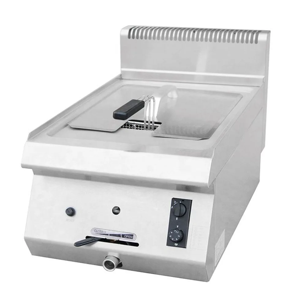 Friteuse à gaz E-RQZ-400X cuve unique 10kW 10L capacité d'huile