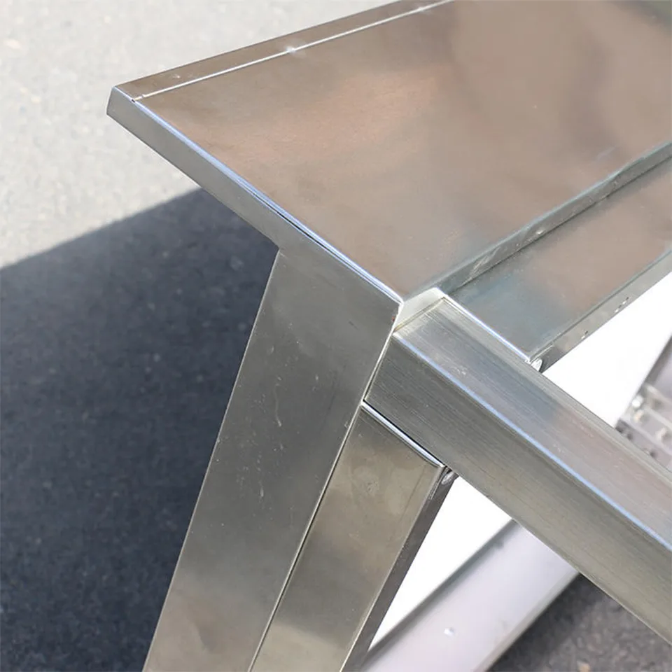 Two-Tier Stainless Steel Corner Cabinet with Backsplash for Commercial Kitchens