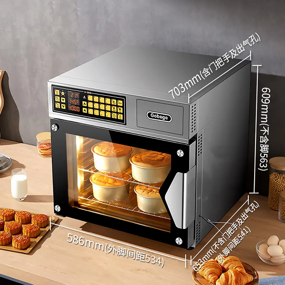 T60 Horno eléctrico de aire caliente 77L con interior de acero inoxidable y luz integrada