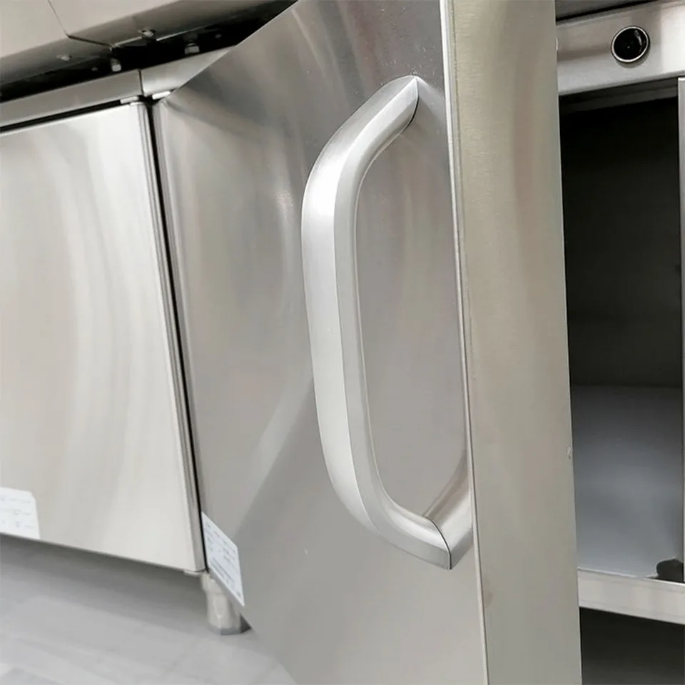 Stainless Steel 3-Door Base Cabinet with Adjustable Feet for Commercial Kitchens