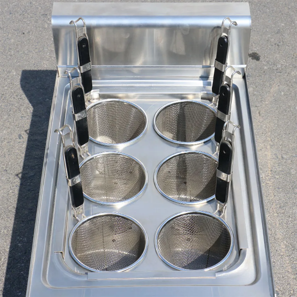 E-RQM-700X Fervedor de Macarrão a Gás Comercial com 12 Cestos em Aço Inoxidável