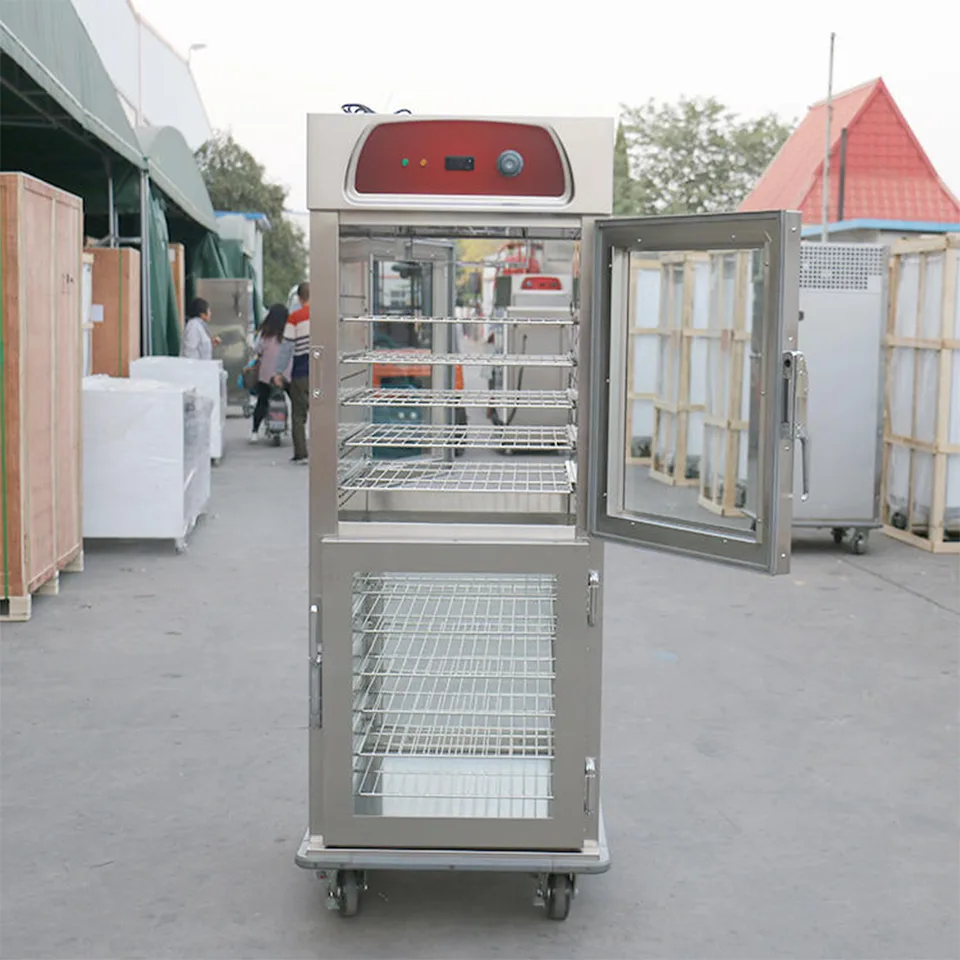 Carrinho de Aquecimento de Alimentos com Porta de Vidro Comercial E-DBW-11-21-4B 500L para Serviço de Catering