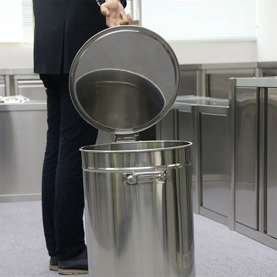 Contenedor de Residuos con Ruedas de Acero Inoxidable de 50 a 100L Serie LJT para Cocinas Profesionales