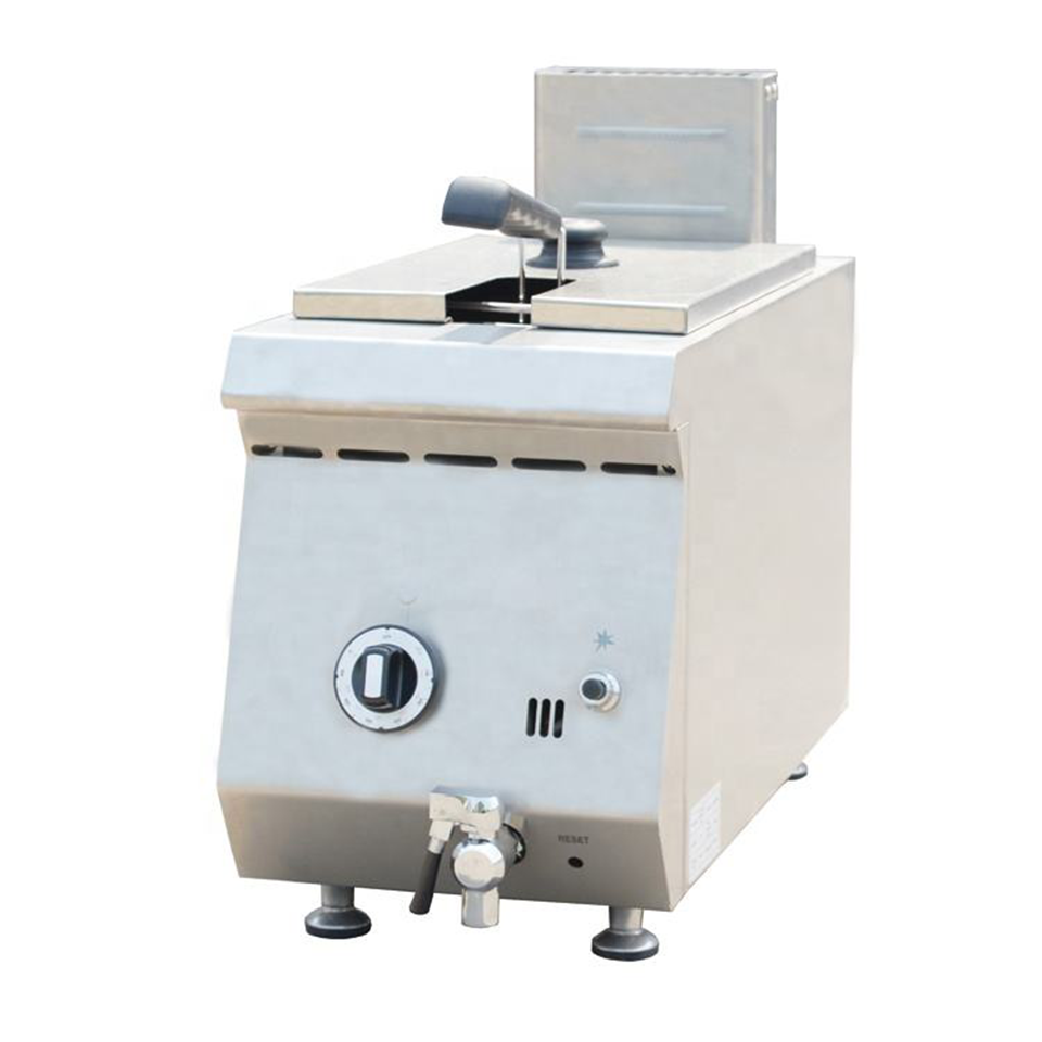 Friteuse à gaz E-RQZ-400X cuve unique 10kW 10L capacité d'huile