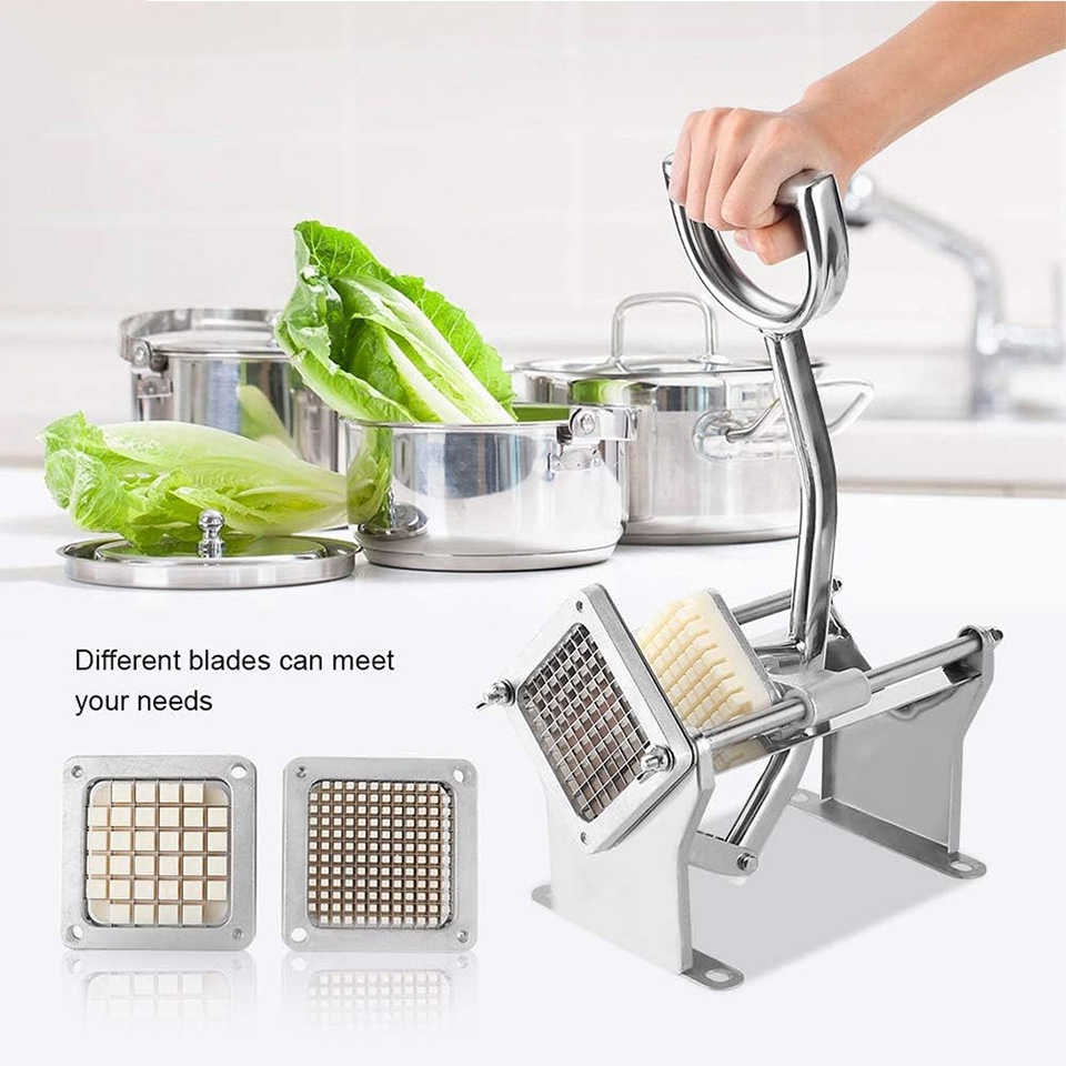 Cortador de Patatas Fritas de Acero Inoxidable Seguro, Fácil de Usar y Duradero