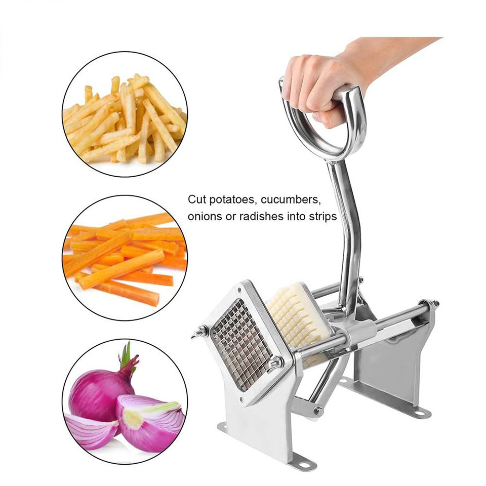 Cortador de Patatas Fritas de Acero Inoxidable Seguro, Fácil de Usar y Duradero