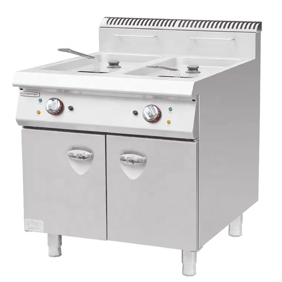 Dual Tank Electric Deep Fryer 24kW Stainless Steel Commercial Kitchen Use