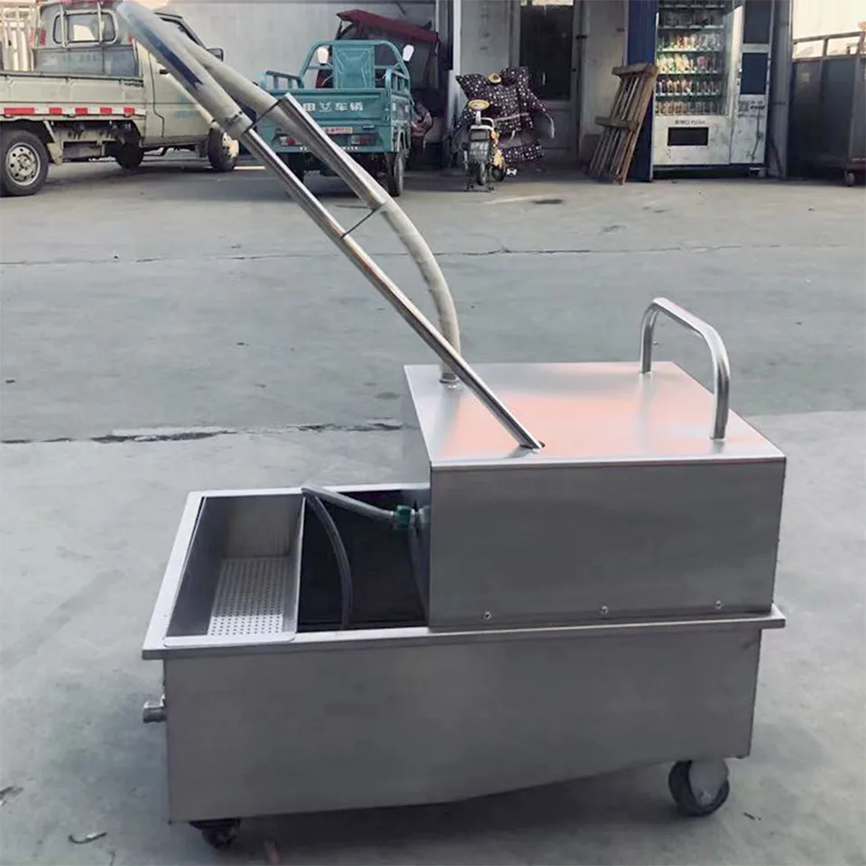 Carrinho Filtrador de Óleo para Fritadeira Design Móvel em Aço Inoxidável 25kg Uso Comercial