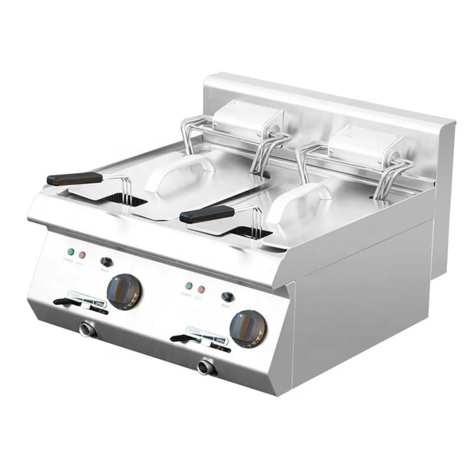 Friteuse à gaz E-RQZ-400X cuve unique 10kW 10L capacité d'huile