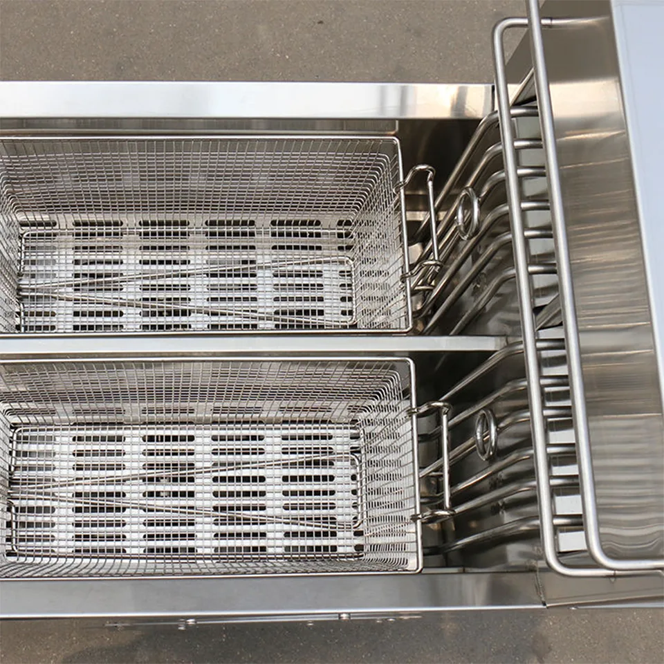 Commercial Electric Fryer E-DZ-400GF-2 Dual Tank Stainless Steel