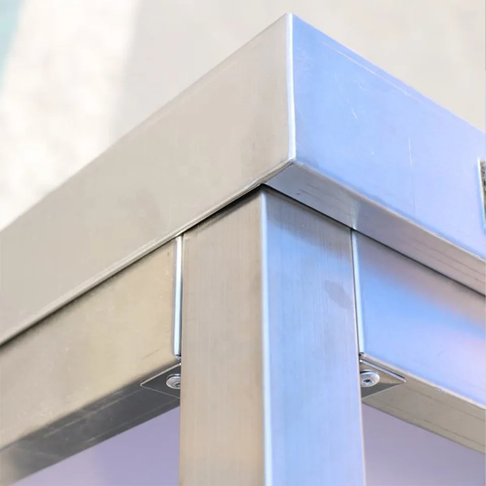 Stainless Steel Two-Layer Work Table with Backsplash for Professional Kitchens
