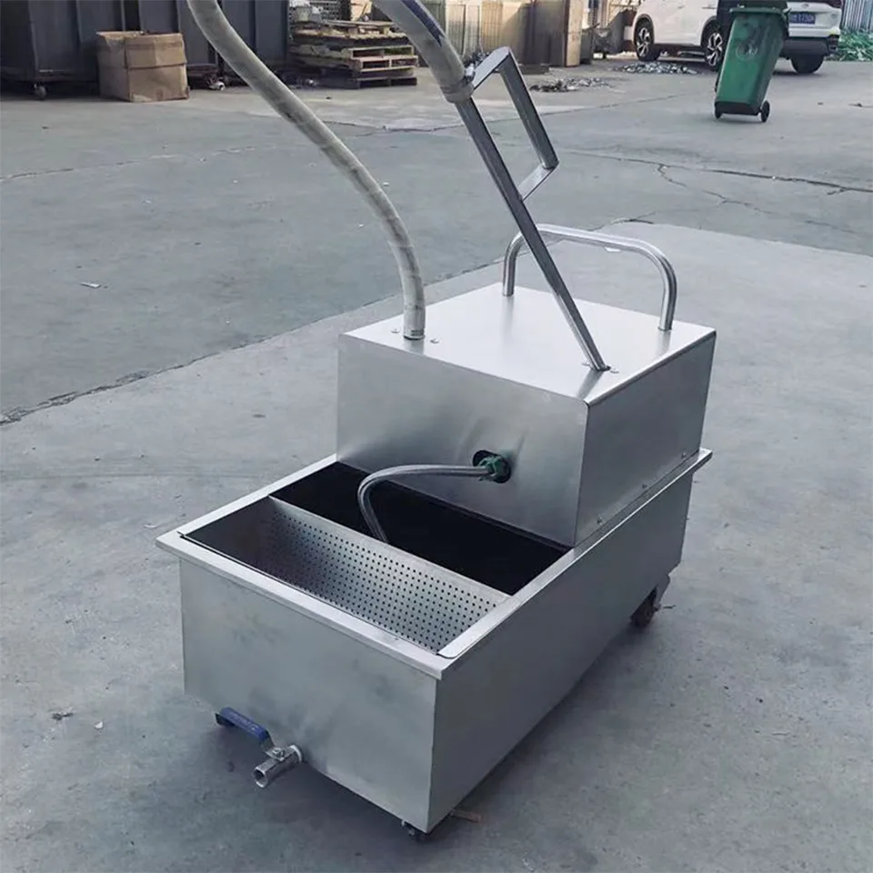 Carrinho Filtrador de Óleo para Fritadeira Design Móvel em Aço Inoxidável 25kg Uso Comercial