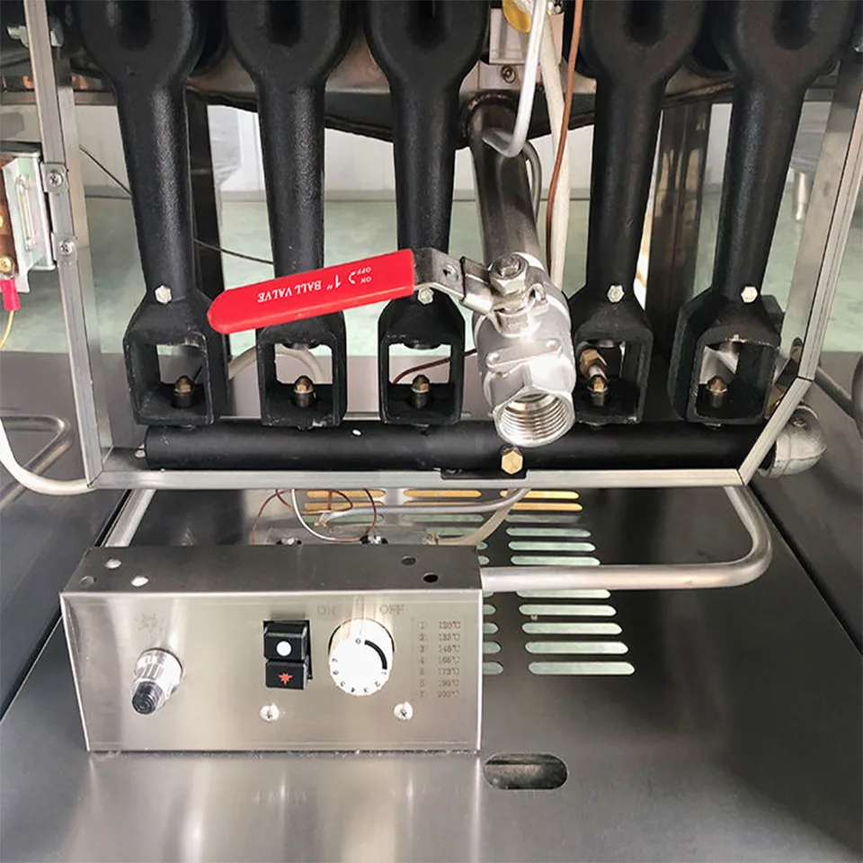 Friteuse à gaz commerciale E-RQZ-500G 28kW haute capacité 35L-38L