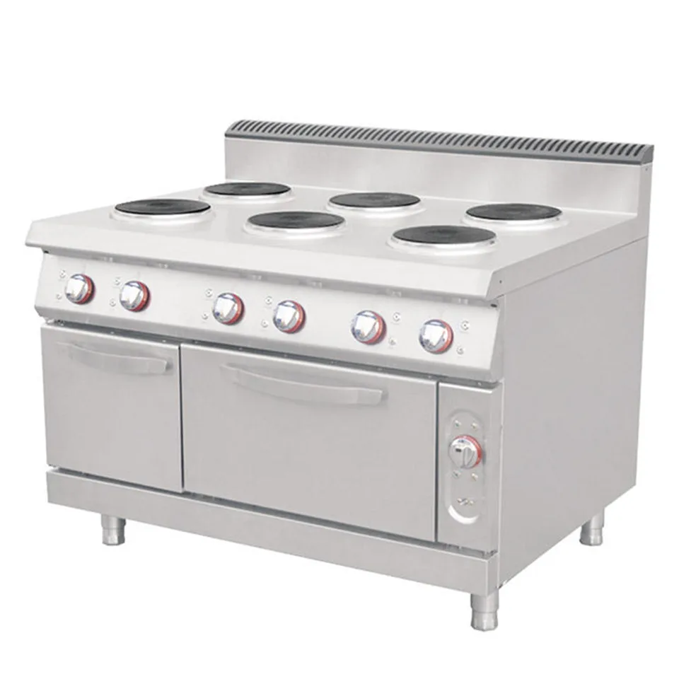 6-Burner Electric Range with Oven Commercial Model for Restaurants 15.6kW