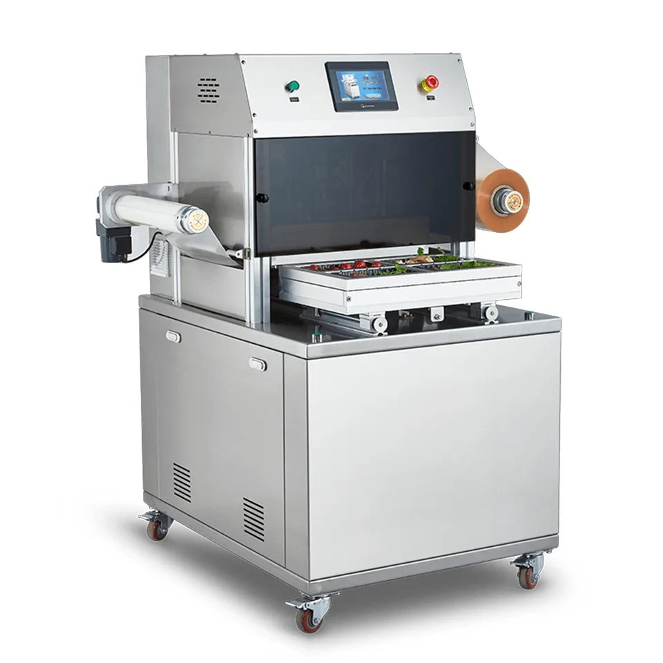DQ440L-V Vertical MAP Vacuum Packaging Machine Gas Flush Sealer 440mm Film