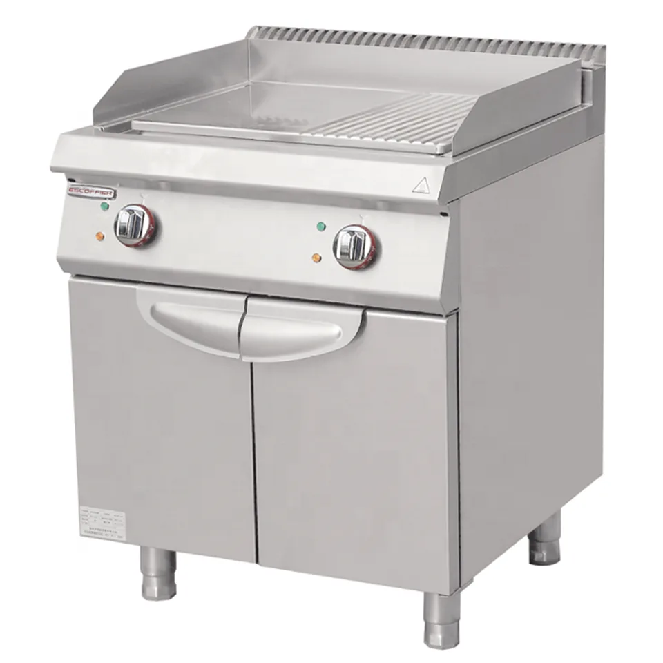 Commercial Electric Flat Griddle on Cabinet for Restaurant and Catering 9kW