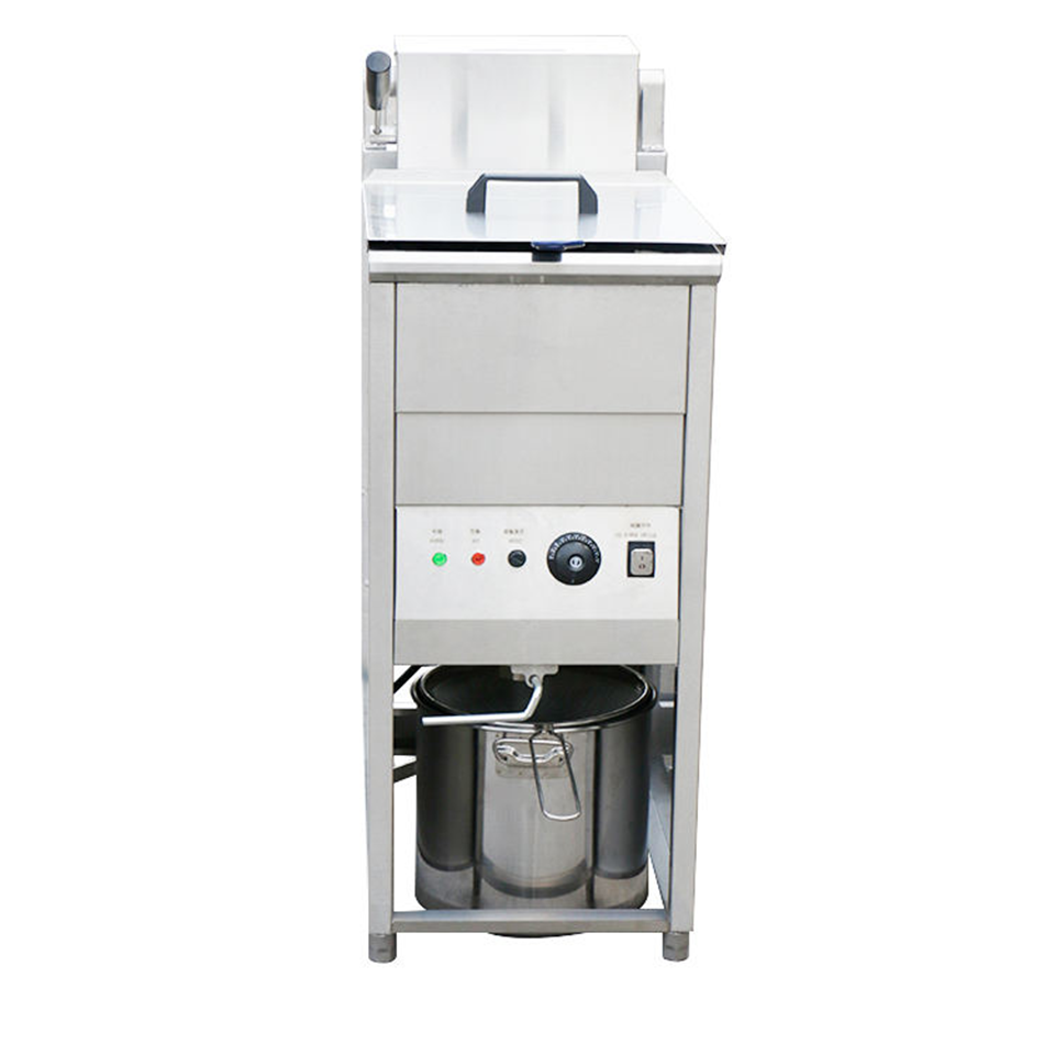 Friteuse électrique E-DZ-12F 4kW sur pied compact avec filtration d'huile pour snacks