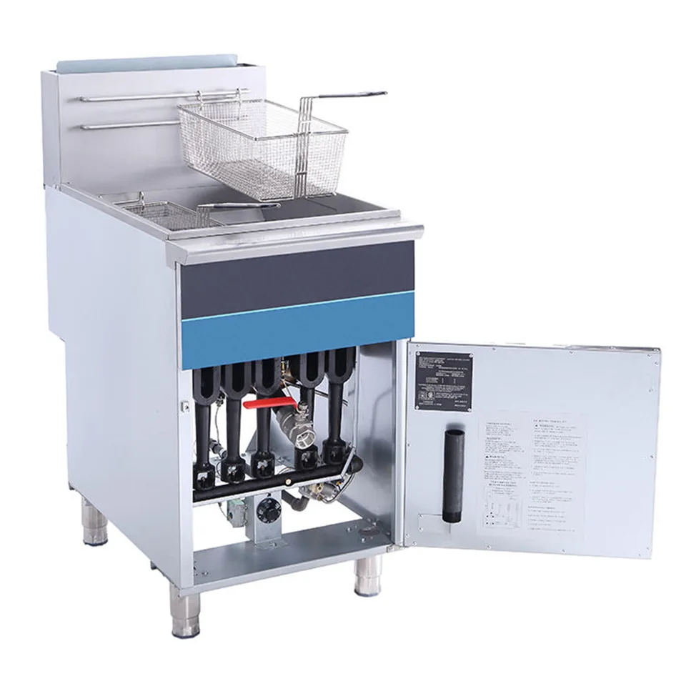 Friteuse à gaz KB-F5-BJC 30L capacité 44kW en acier inoxydable usage professionnel