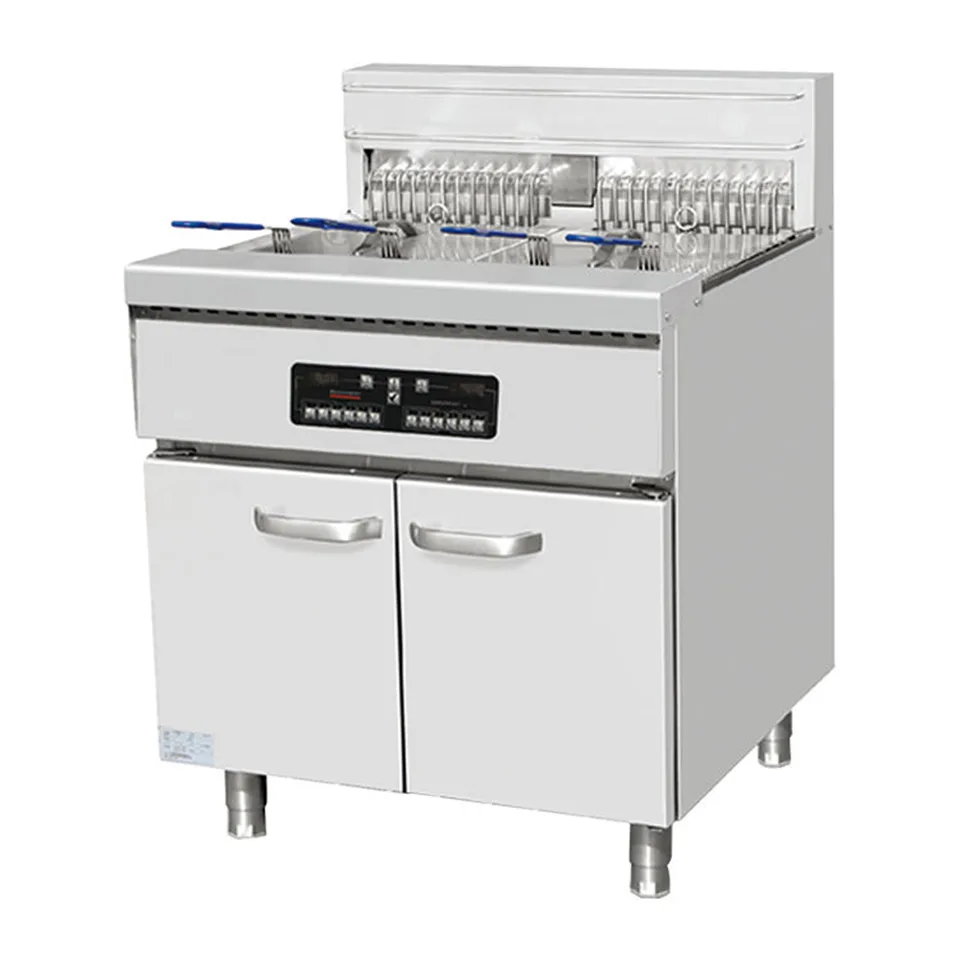 E-DZ-800G Electric Fryer Dual Tank 4 Baskets