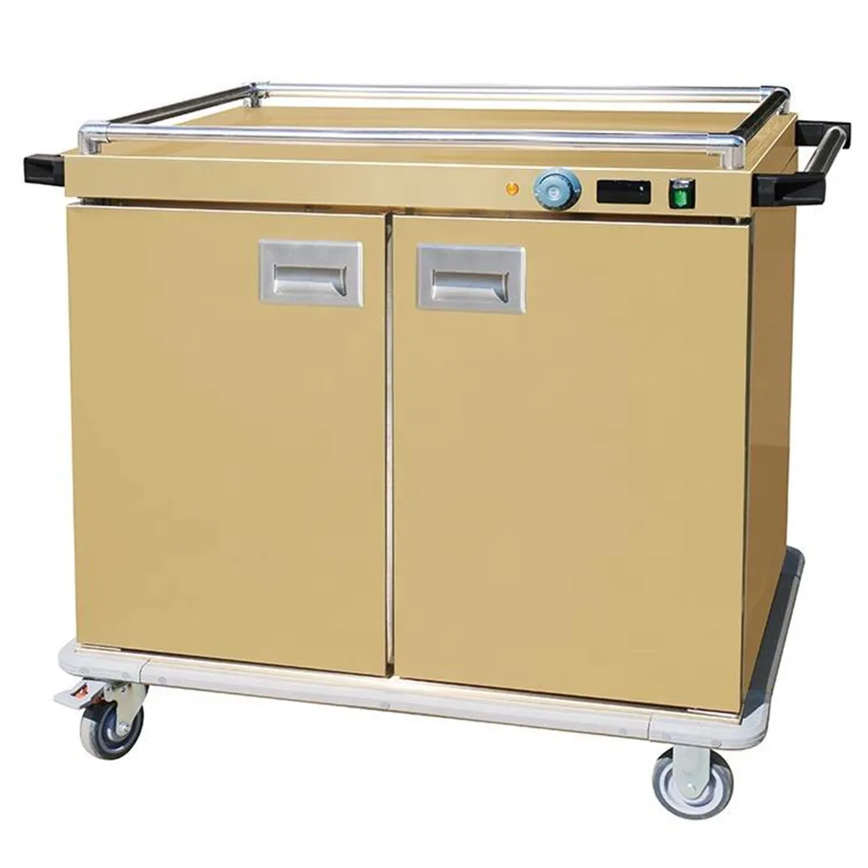 Commercial Food Warming Trolley Electric Heated Mobile Cabinet for Catering Service
